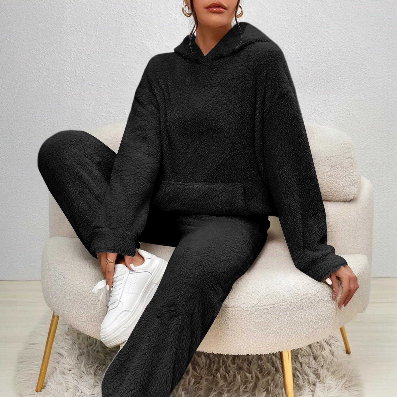 Ensemble Femme Pyjama à Manches Longues avec Imprimé Lapin Coupe