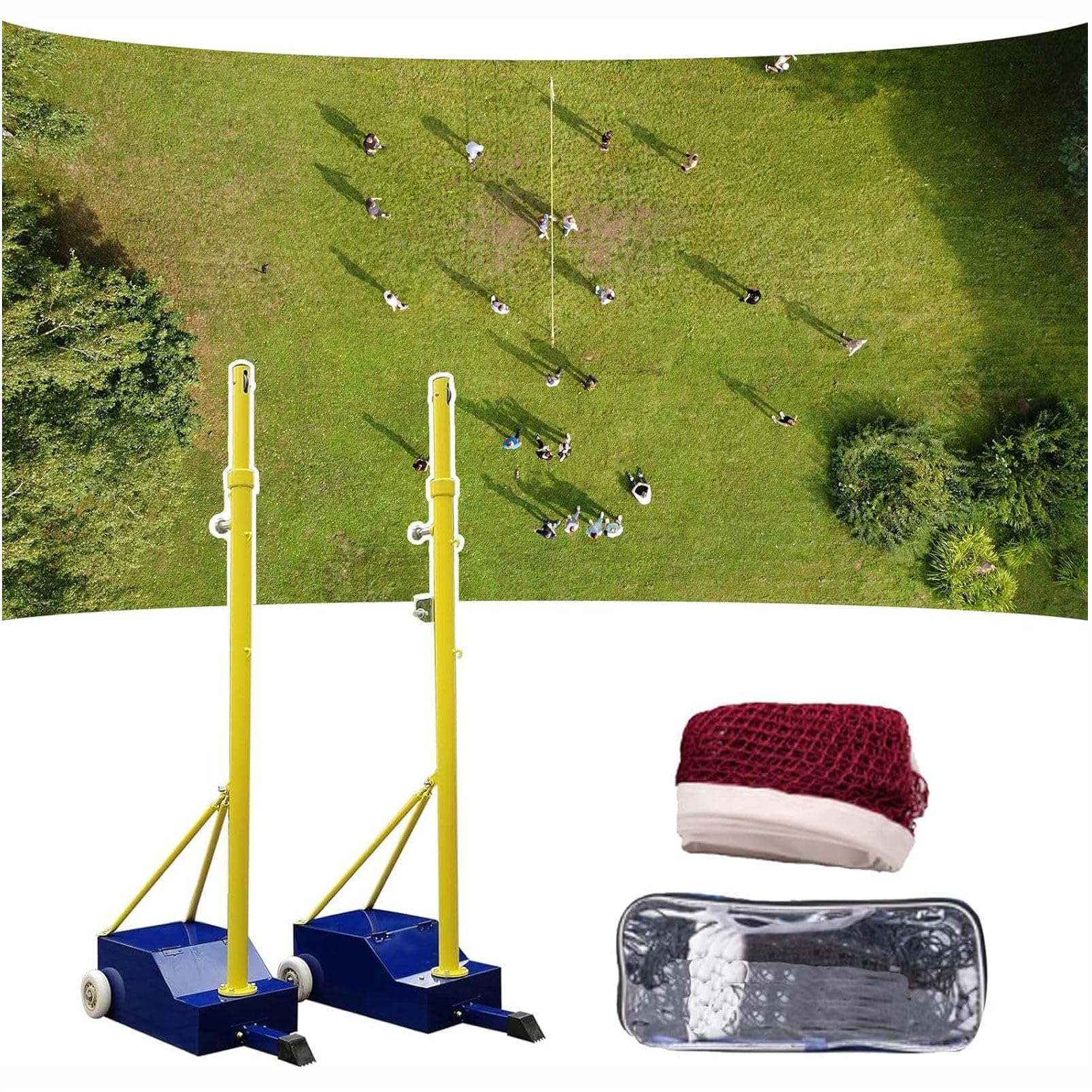 Rete sportiva regolabile con base resistente per pallavolo e badminton indoor e outdoor