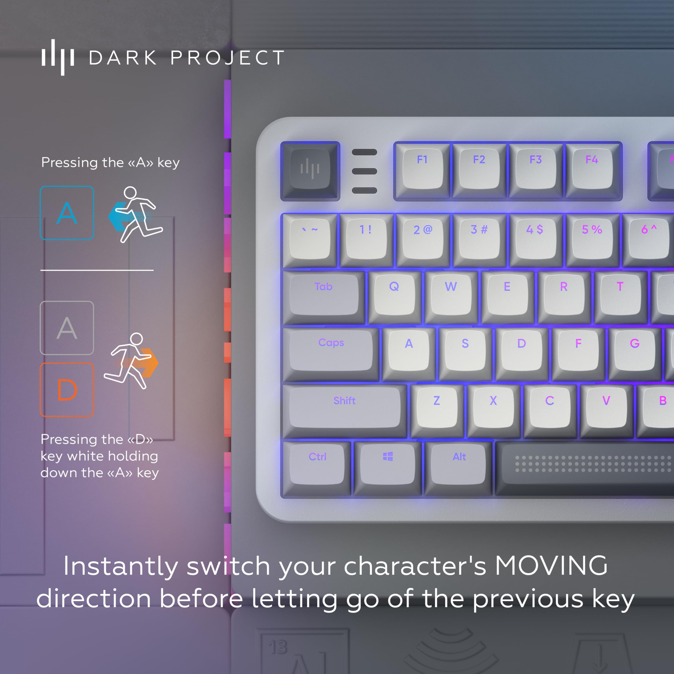 Klawiatura mechaniczna Dark Project ALU87A Daylight TKL G3MS Zircon RGB