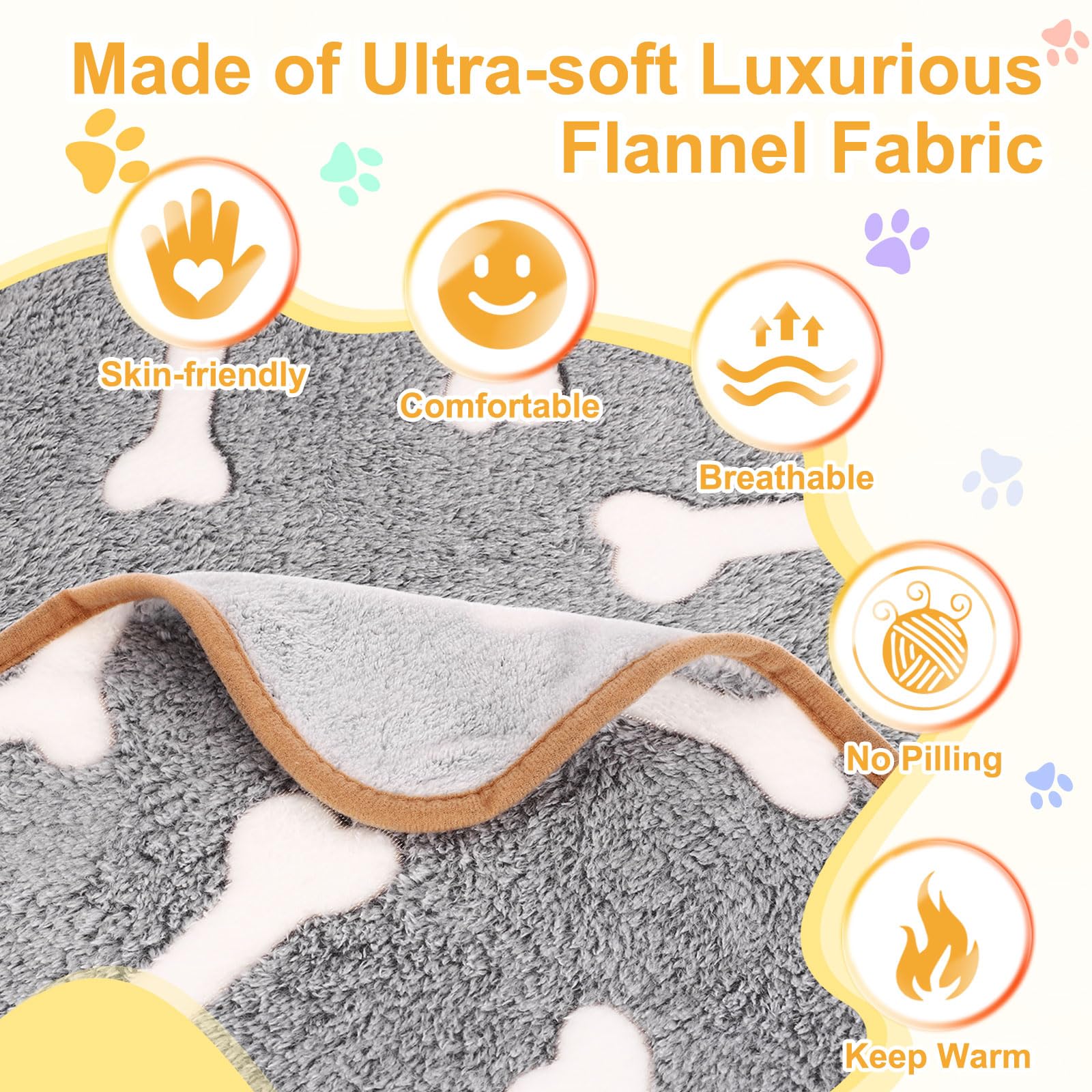 sourcing map Lot de 3 couvertures pour animal de compagnie – Couverture en flanelle douce et moelleuse – Couverture résistante aux rayures pour meubles – 76,2 x 106,7 cm, gris, 1 lot de 3