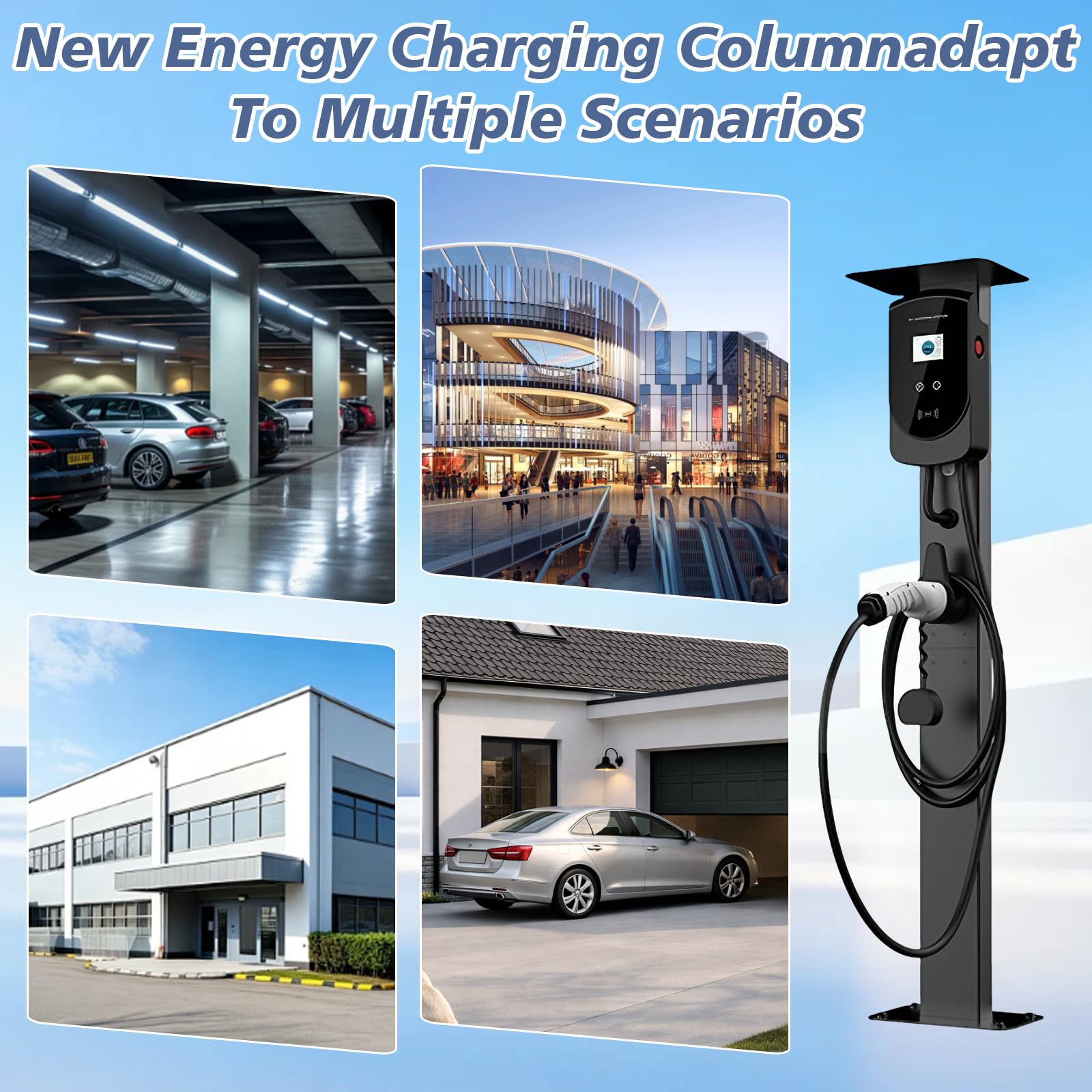 Wallbox - Supporto universale per colonna di carico EV per esterni | Supporto autoportante Wallbox con gestione dei cavi, supporto universale per stazioni di ricarica per auto elettriche