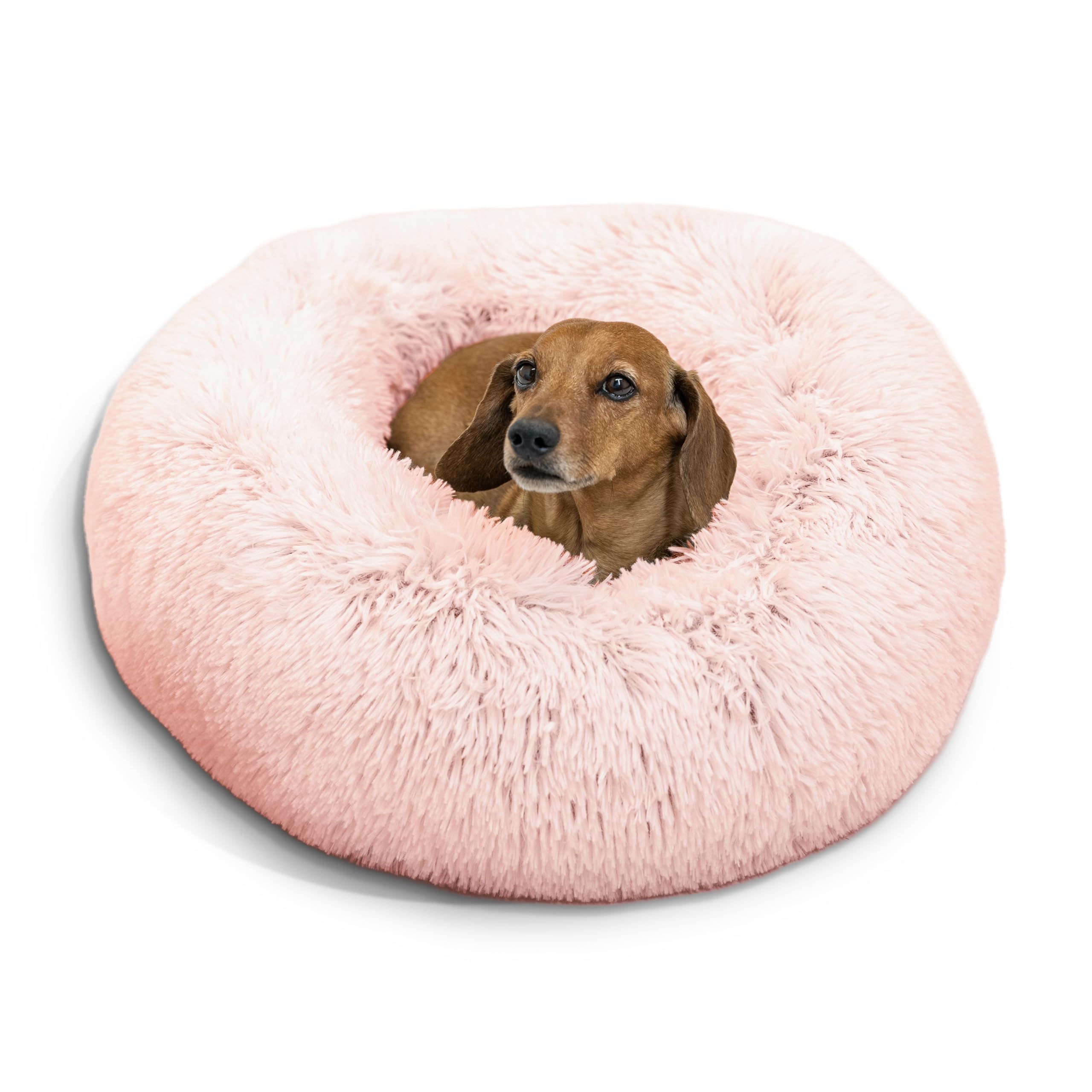 Best Friends by Sheri Original Calming Donut Dog Bed, Cotton Candy, 23"
