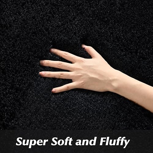 Miniatura 5 de Lascpt Alfombras de área para sala de estar, supersuaves y esponjosas para dormitorio, alfombra de pelo peludo gris, 3 x 5, alfombra de felpa para
