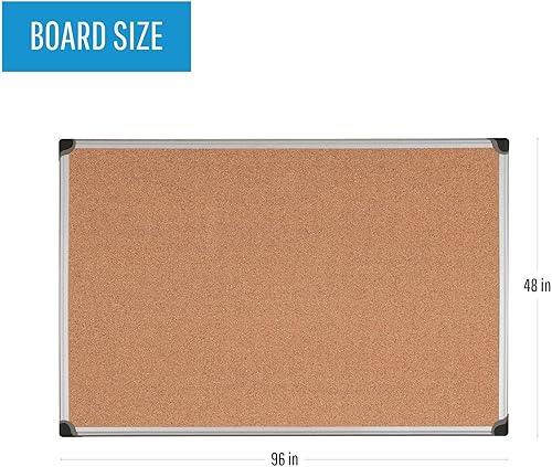 Miniatura 2 de MasterVision Tablón de anuncios Maya, tablero de corcho, tablero de pines con marco de aluminio, 48 x 96 pulgadas.