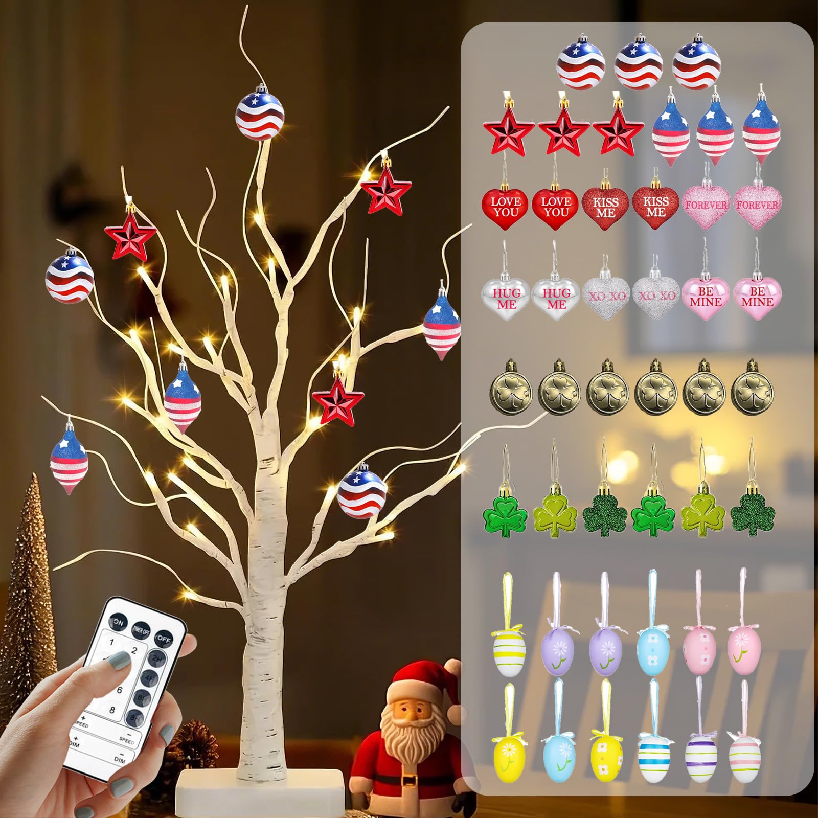 BXTubuw 4th of July Tree Decorations, 23.6