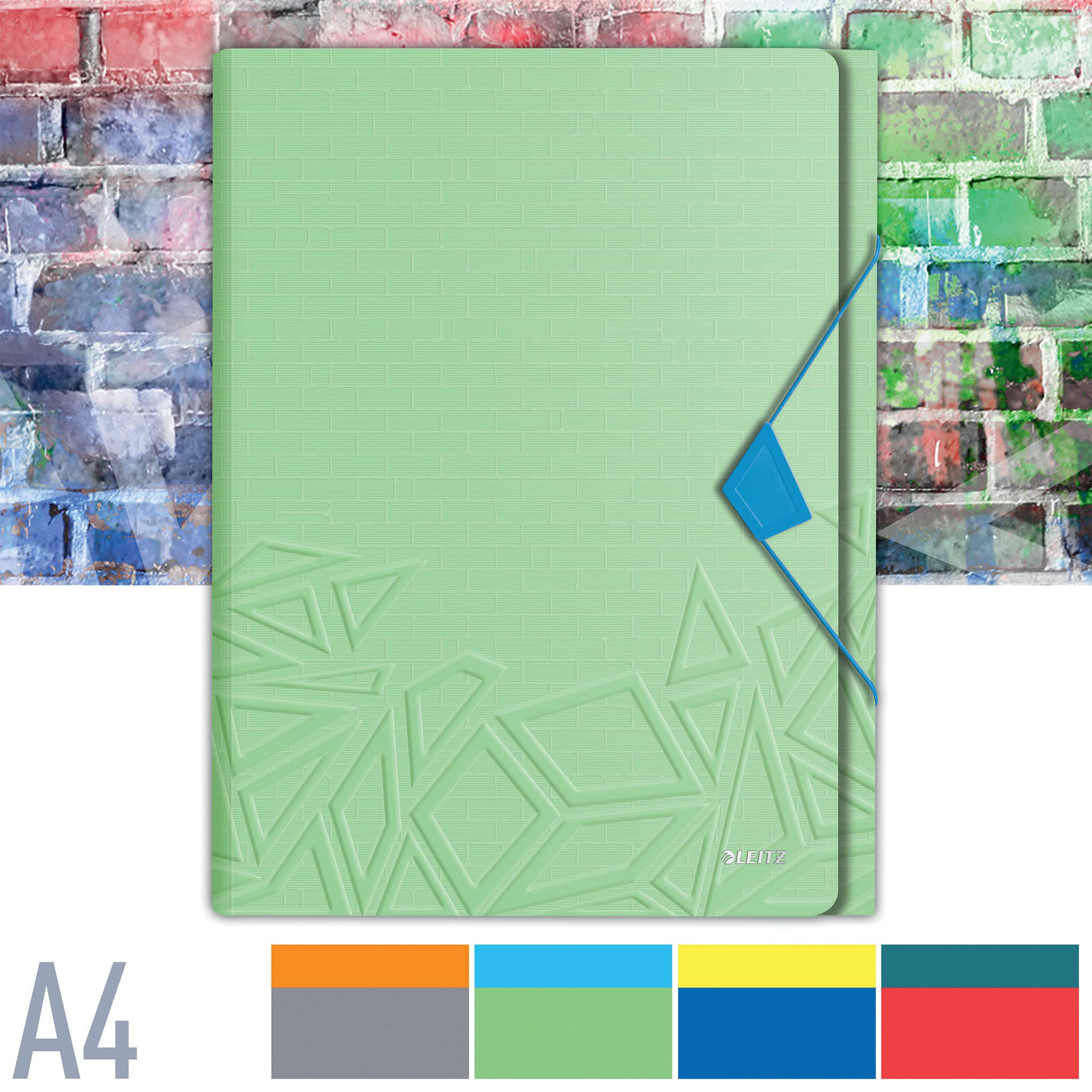 Pochette De Classement Leitz A4 - Jusqu'à 250 Feuilles - Fermeture élastique - Vert WOW