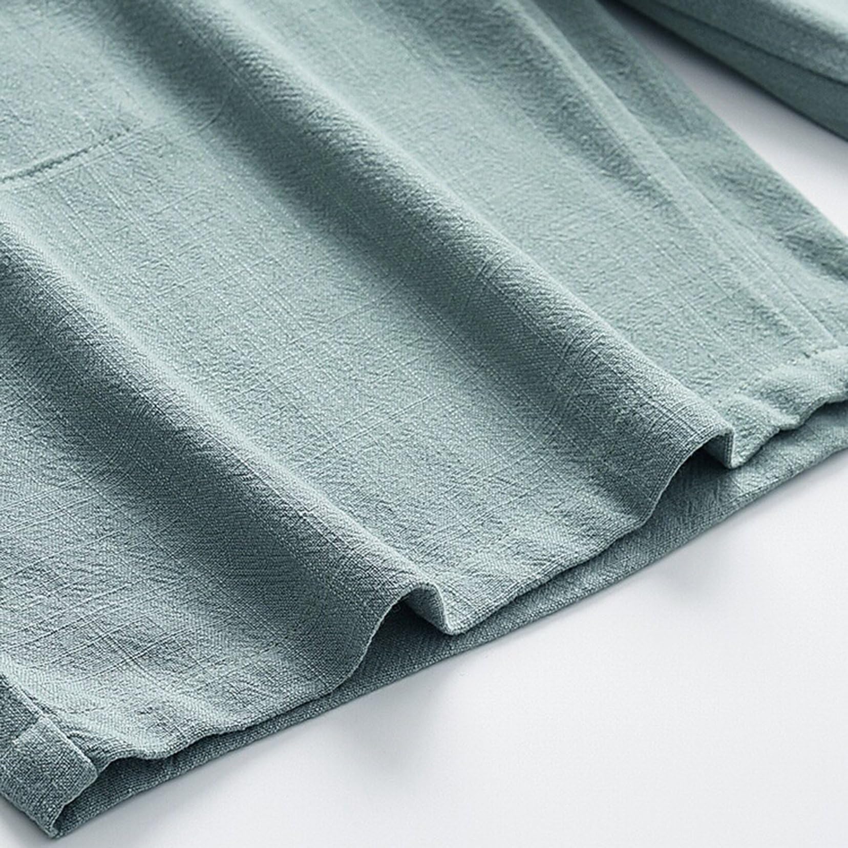 Pantalones de chándal de color sólido para hombre, pantalones de playa rectos y holgados, cortos, de estilo chino para el verano