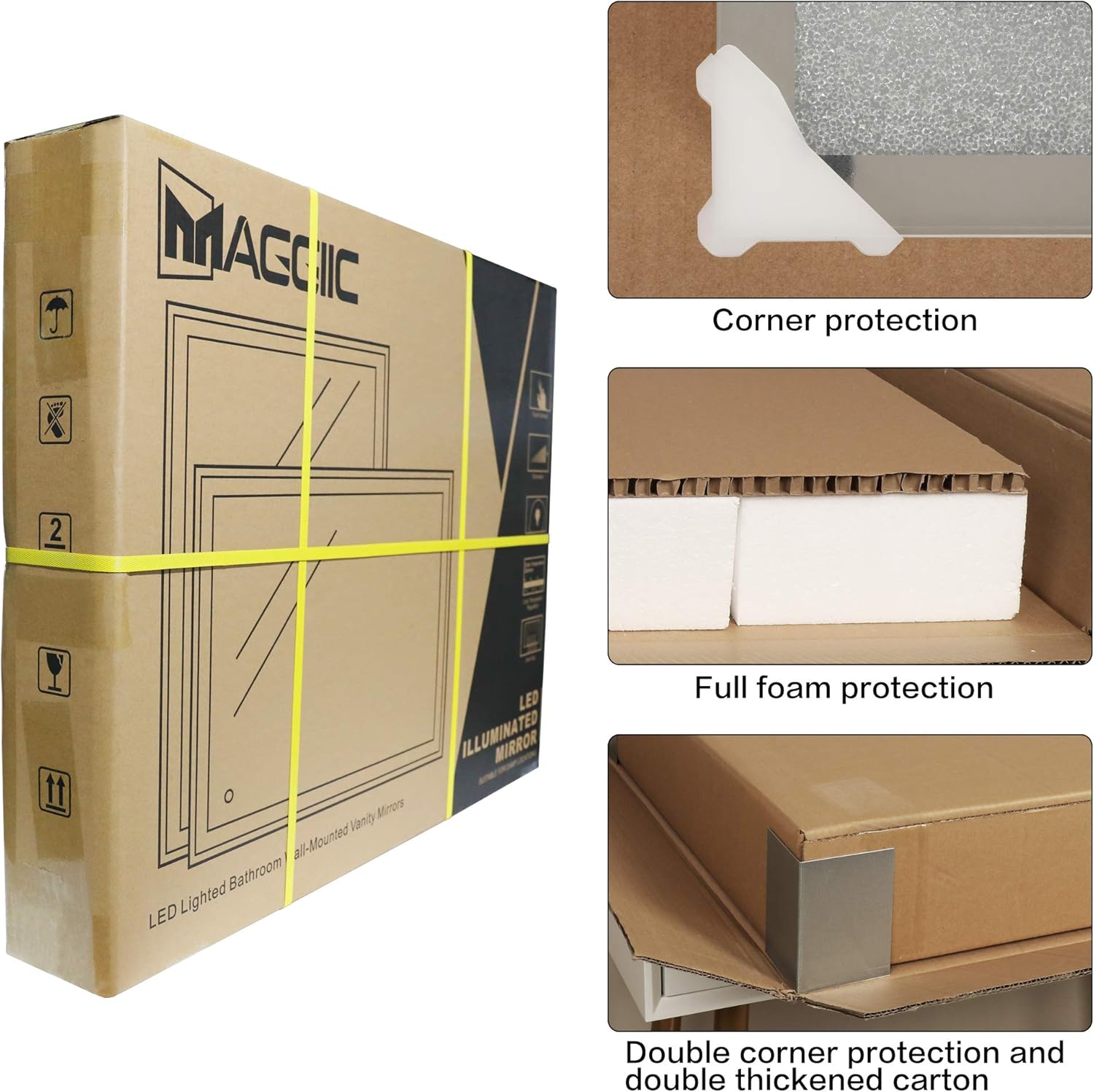 Buу 1 gеt 1 MAGGIIC Crystal Inlay 32 x 24 Inch Horizontal&Vertical LED Dimmable Bathroom Wall Mounted Mirror Makeup Mirror Anti-Fog+IP44 Waterproof +CRI>90+UL Listed Bеѕt Sеllеr MAGGIIC Crystal Inlay 32 x 24 Inch Horizontal&Vertical LED Dimmable Bathroom Wall Mounted Mirror Makeup Mirror Anti-Fog+IP44 Waterproof +CRI>90+UL Listed