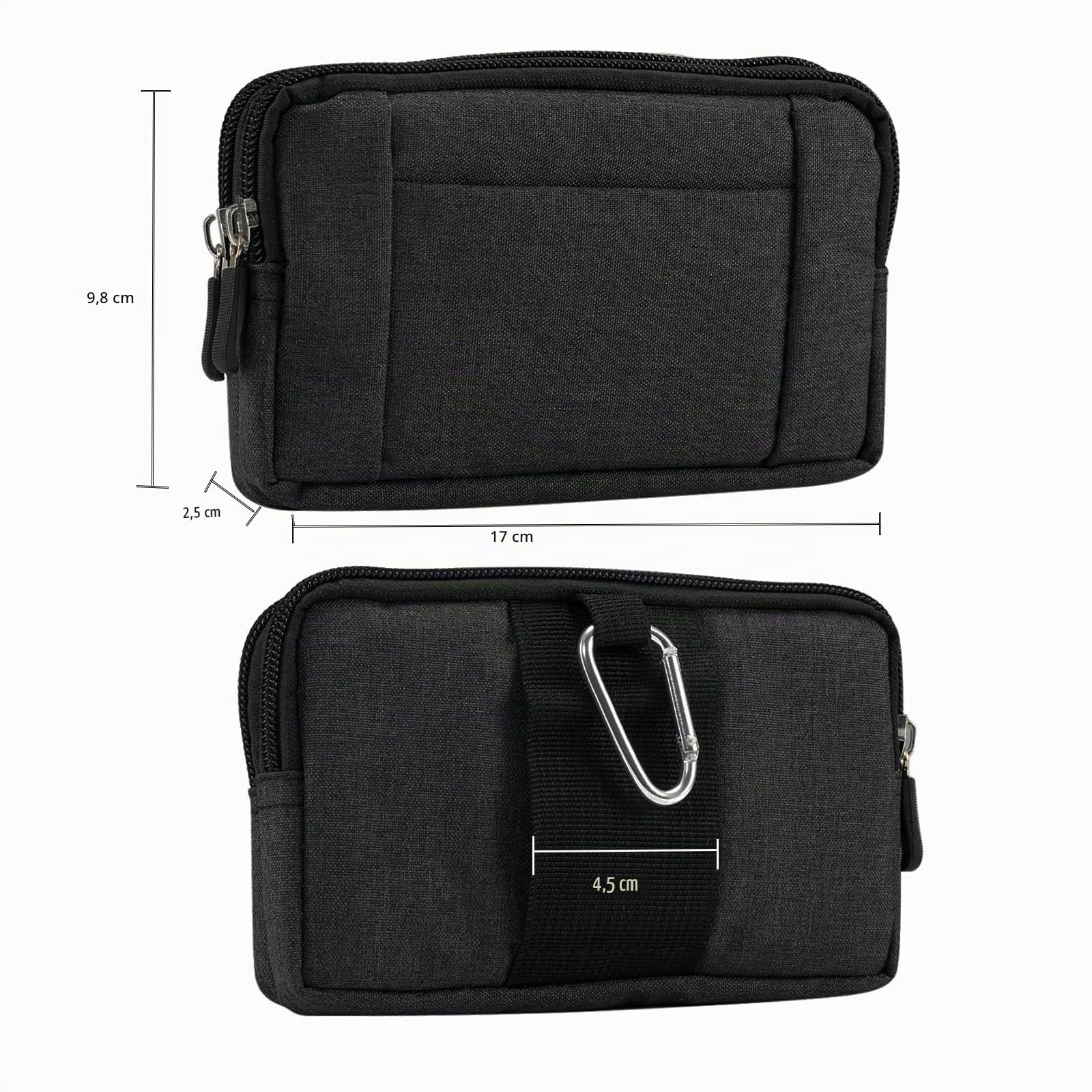 Sacchetto della Clip Verticale Custodia, Borsa da Uomo Marsupio per Cellulare, 7.2" Borsello Clip da Cintura Fondina da Uomo Caso Portafoglio Campeggio Custodia da Cintura Pochette con Passante Gancio