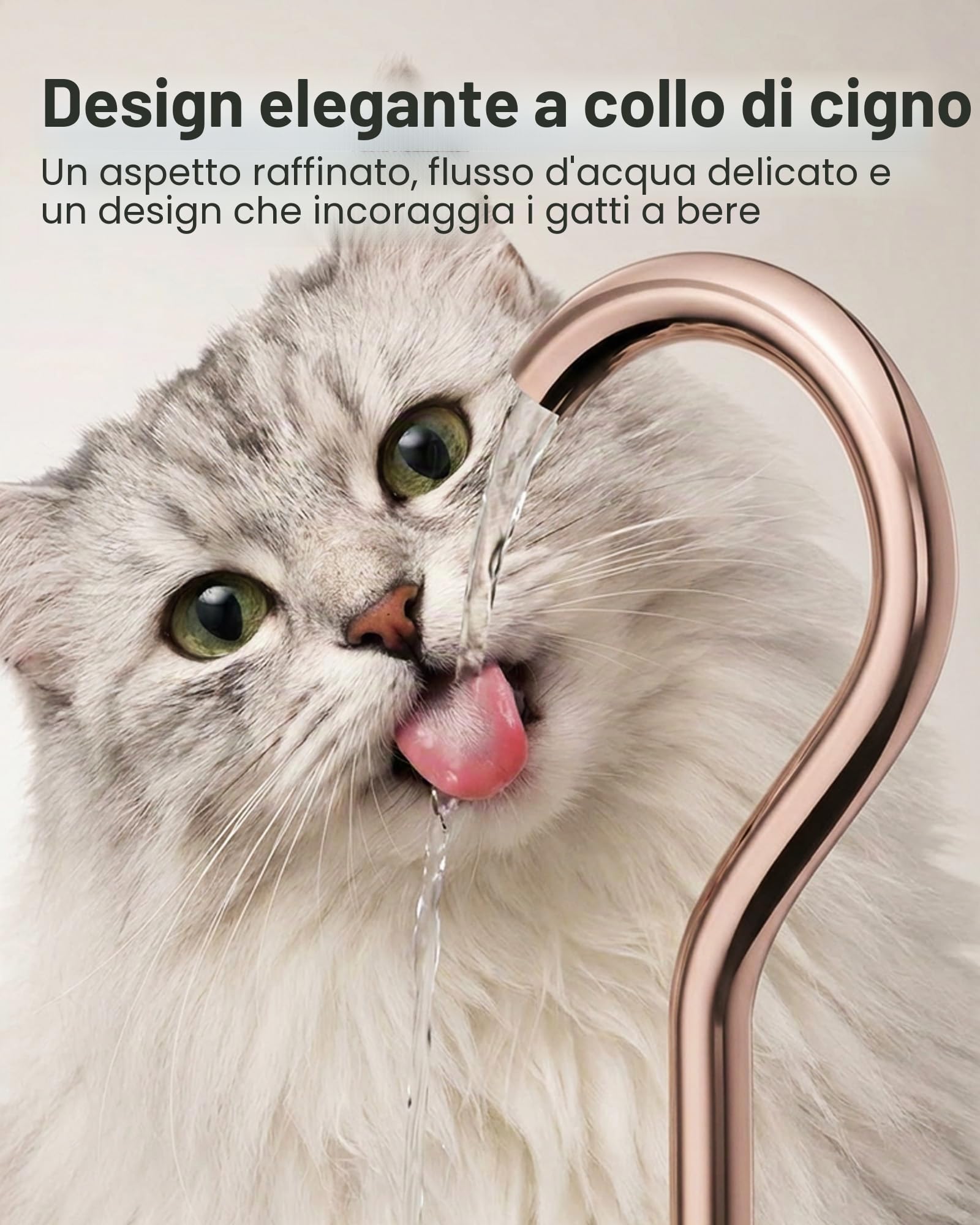 Tomxcute Fontana d'acqua per gatti, 4,0 l, dispenser automatico in acciaio inox per cani, pompa ultra silenziosa e 3 filtri di ricambio per gatti, cani, animali domestici