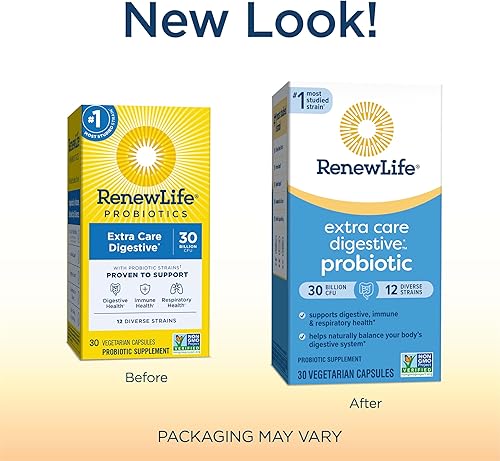 Miniatura 2 de Renew Life El mejor suplemento probiótico para extra cuidado de la flora intestinal 30 mil millones suplemento diario para la salud digestiva y del