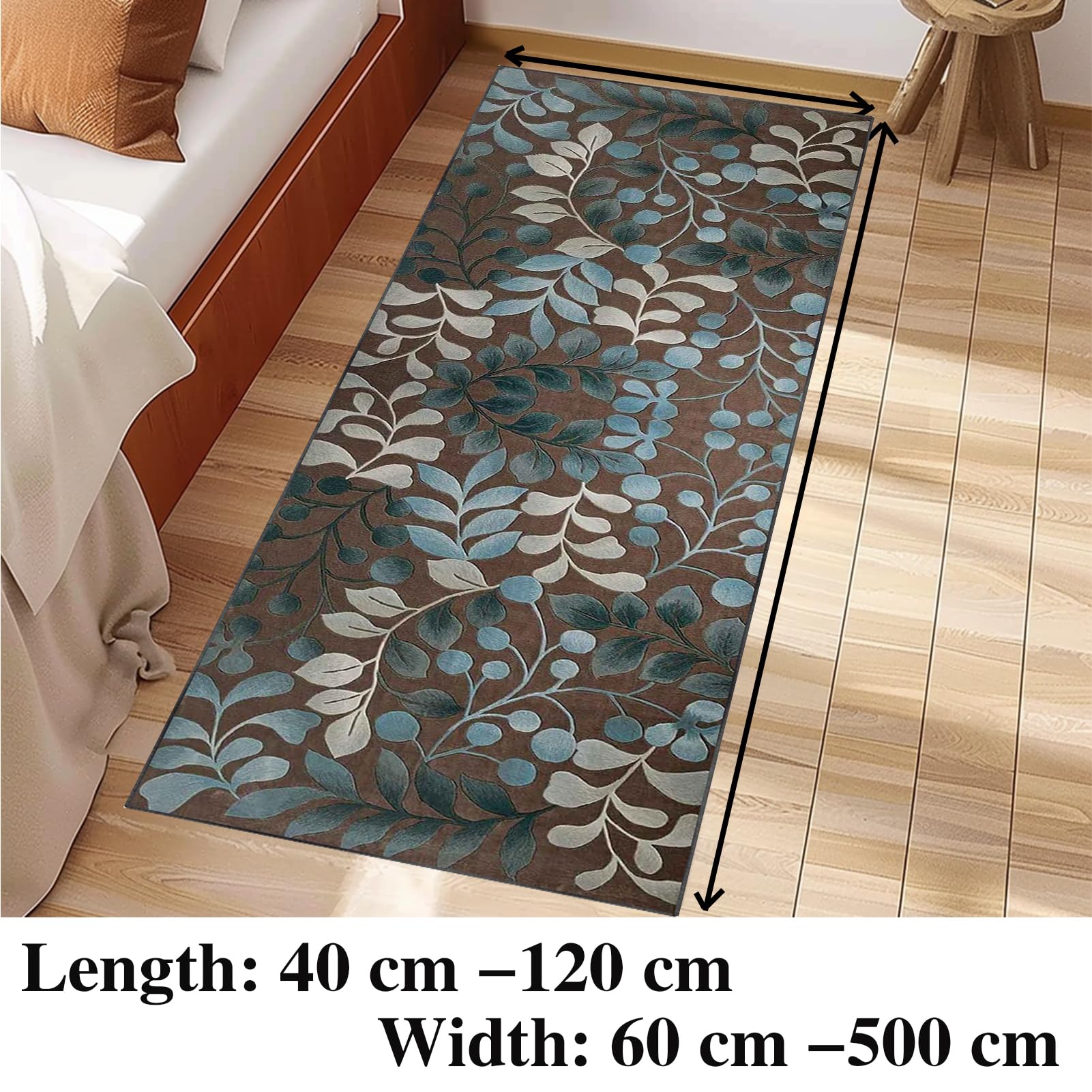 Tapis Couloir Long Doux Antidérapant Lavable 100 x 100 cm Tapis Cuisine Long Absorbant Tapis de Passage Tapis de Sol Tapis Entrée Intérieur Long Tapis pour Cuisine, Couloir, Passage, Salon, Chambre