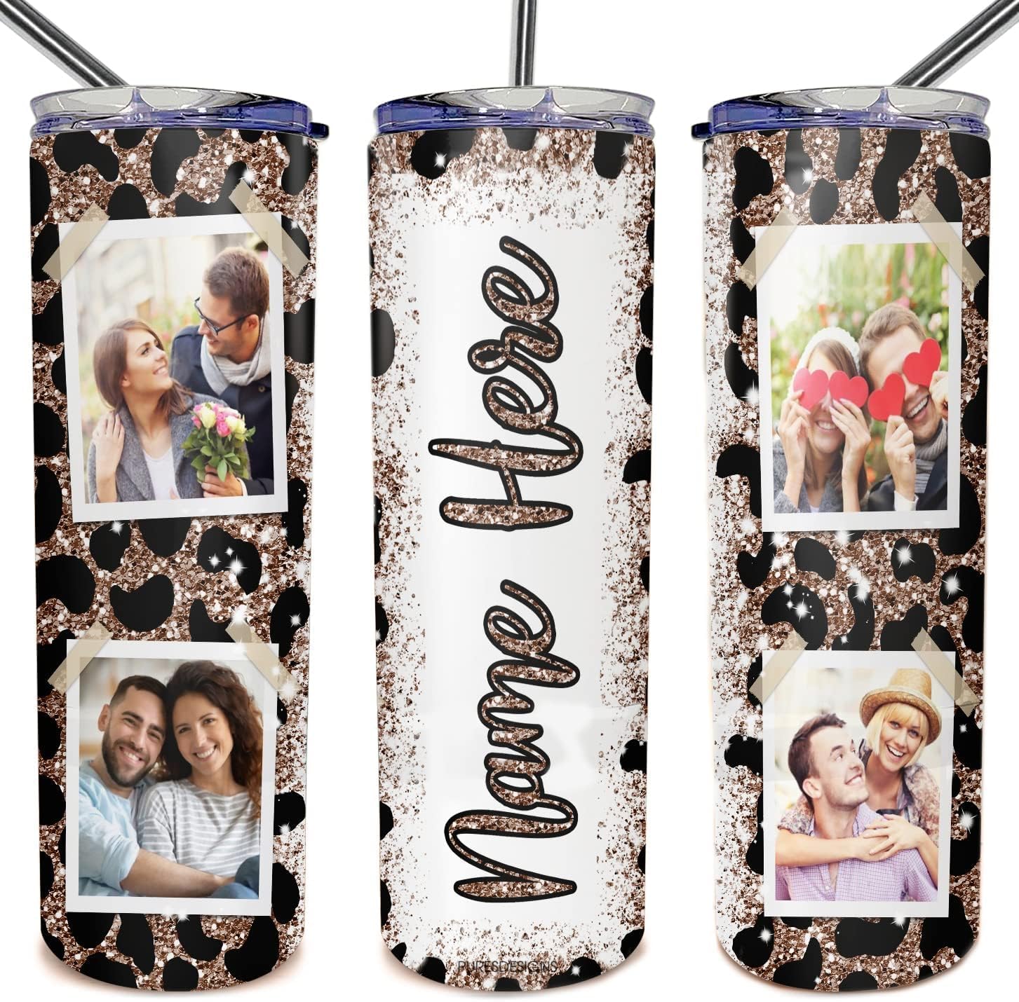 Amazon.com | Personalized Coffee Tumbler with Pictures Text Name ...