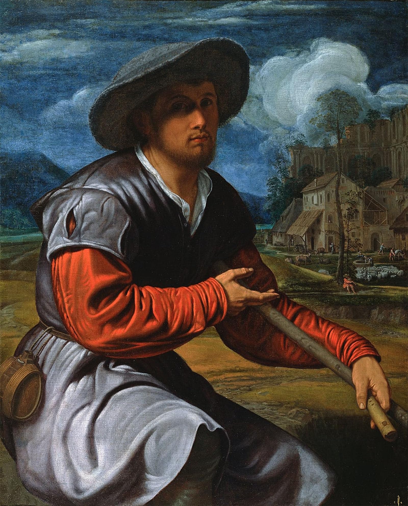 POSTERIIk Vintage Art Print Images Pictures Print Shepherd with a Flute by Girolamo Savoldo Modern Colour Posters for Office Home Decor 60x90cm