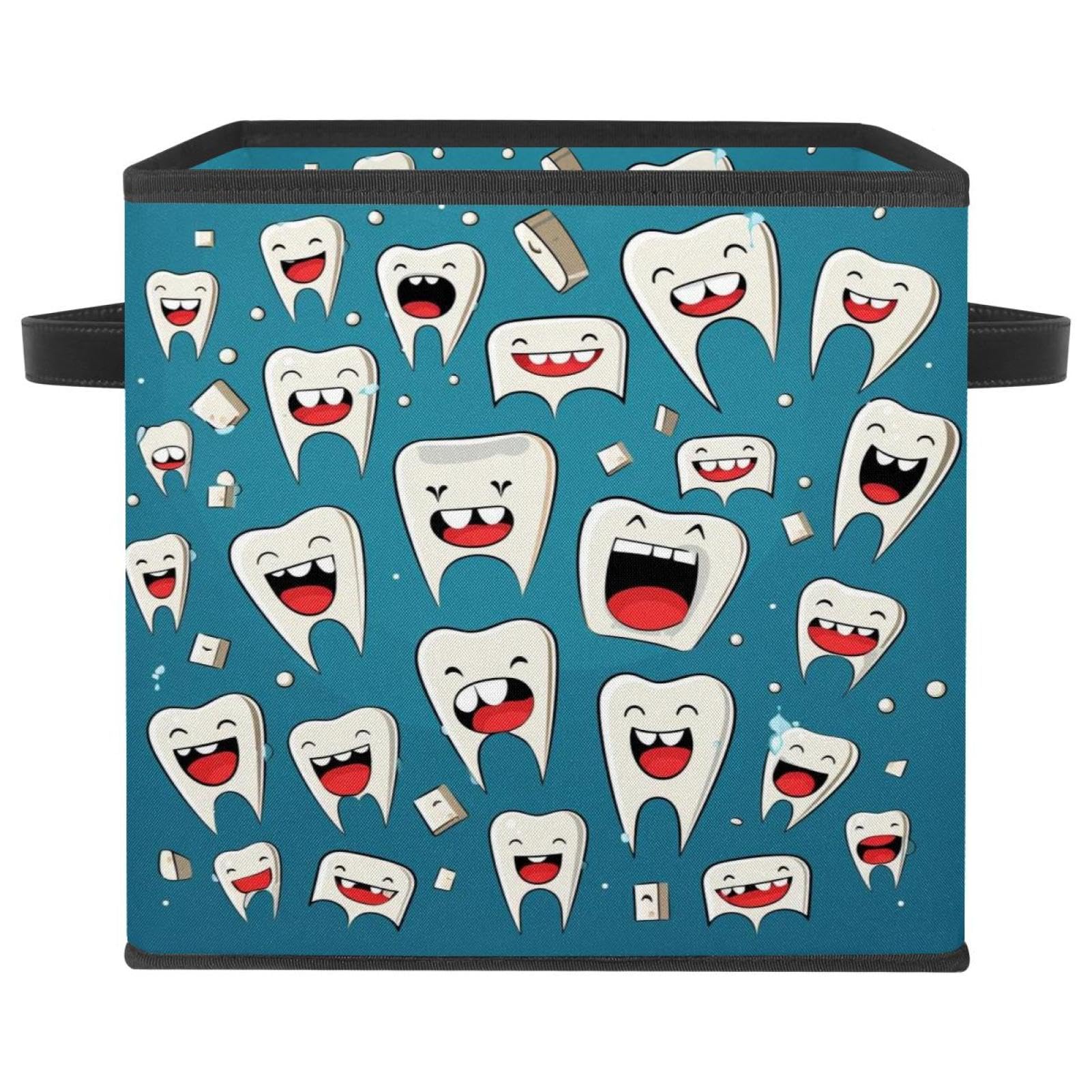 Cube de rangement avec double poignées tissu Oxford Happy