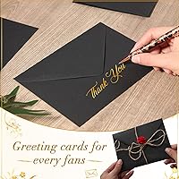 Vista 6 de 200 Pack Black Envelopes 5 x 7 Inch for Invitation Wedding Card Envelopes Self Adhesive for Business Cards Christmas Holiday Small Gift Posters