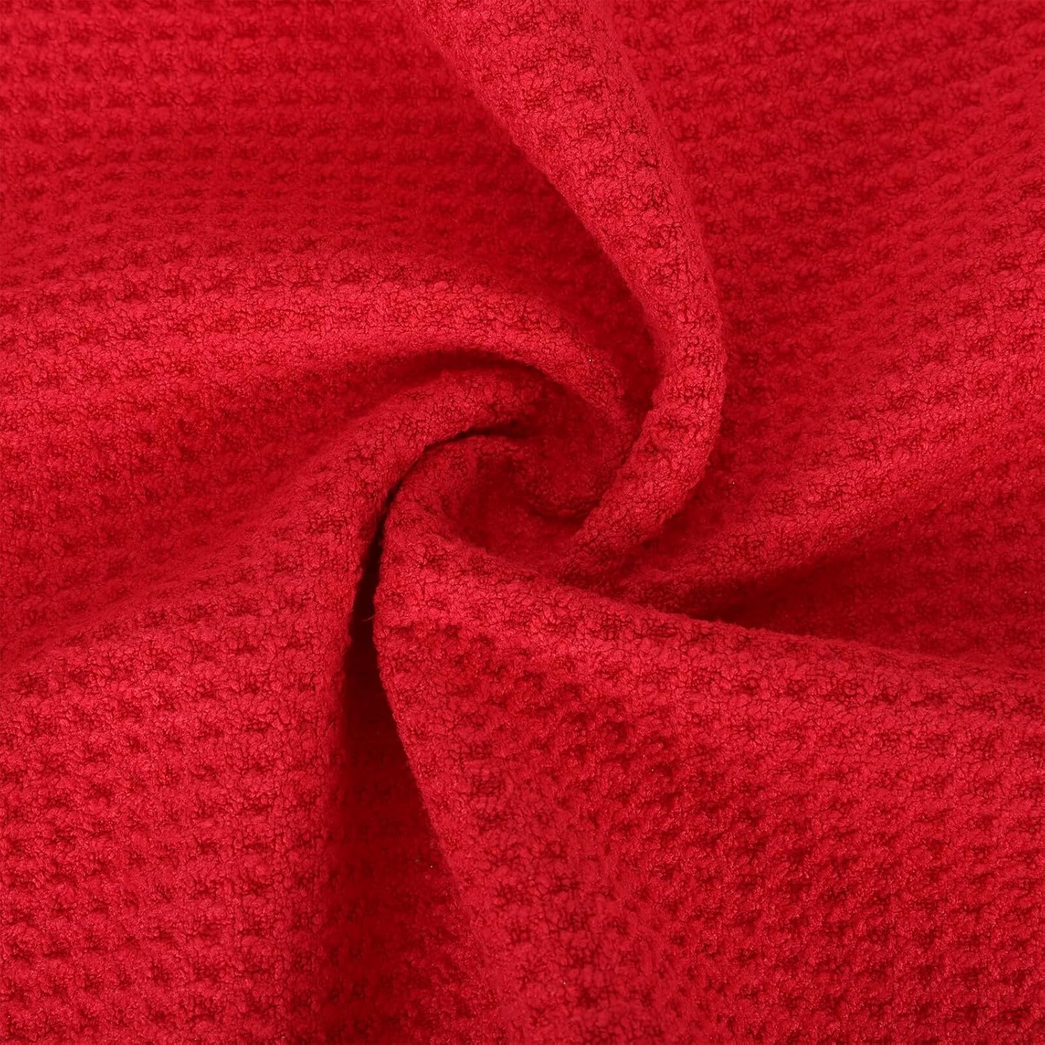 Kisangel 5pcs Portable Golf Towels with Buckle, Waffle Pattern Microfiber Sports Towels for Outdoor Golf, Multipurpose Cleaning Cloths in Pink Red