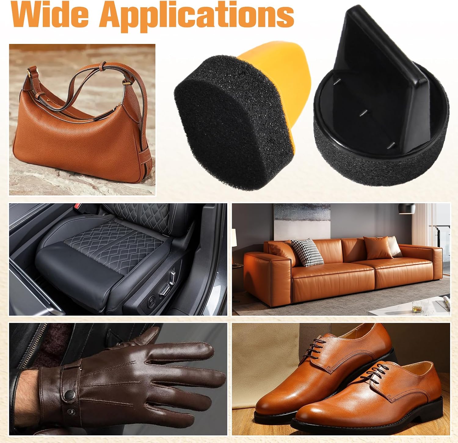 4 Pcs Sponge Applicators, Foam Shoe Polish Dauber, Shoe Polish Applicator Sponge for Leather Shining & Polishing Tool, Foam Dauber Brush for Shoes, Boots, Bags, Jackets, Car Seats