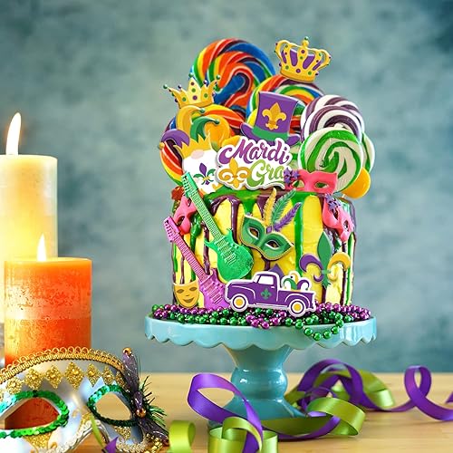 Miniatura 7 de Whaline 2 moldes de fondant de Mardi Gras para mascarada máscara de plumas de corona de flor de lis con patrón de molde de silicona 3D molde de