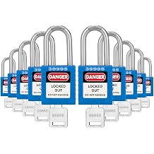 Lockout Tagout Locks Set, 10 Blue Lockout Tagout Safety Padlocks Keyed Alike, 1 Key Per Lock,OSHA Compliant Loto Locks for Lockout Device and Electrical Lock Out Tag Out Kits
