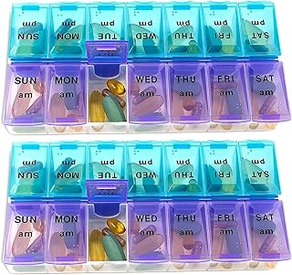 MEDca Weekly Pill Organizer, Twice-a-Day, PACK OF 2