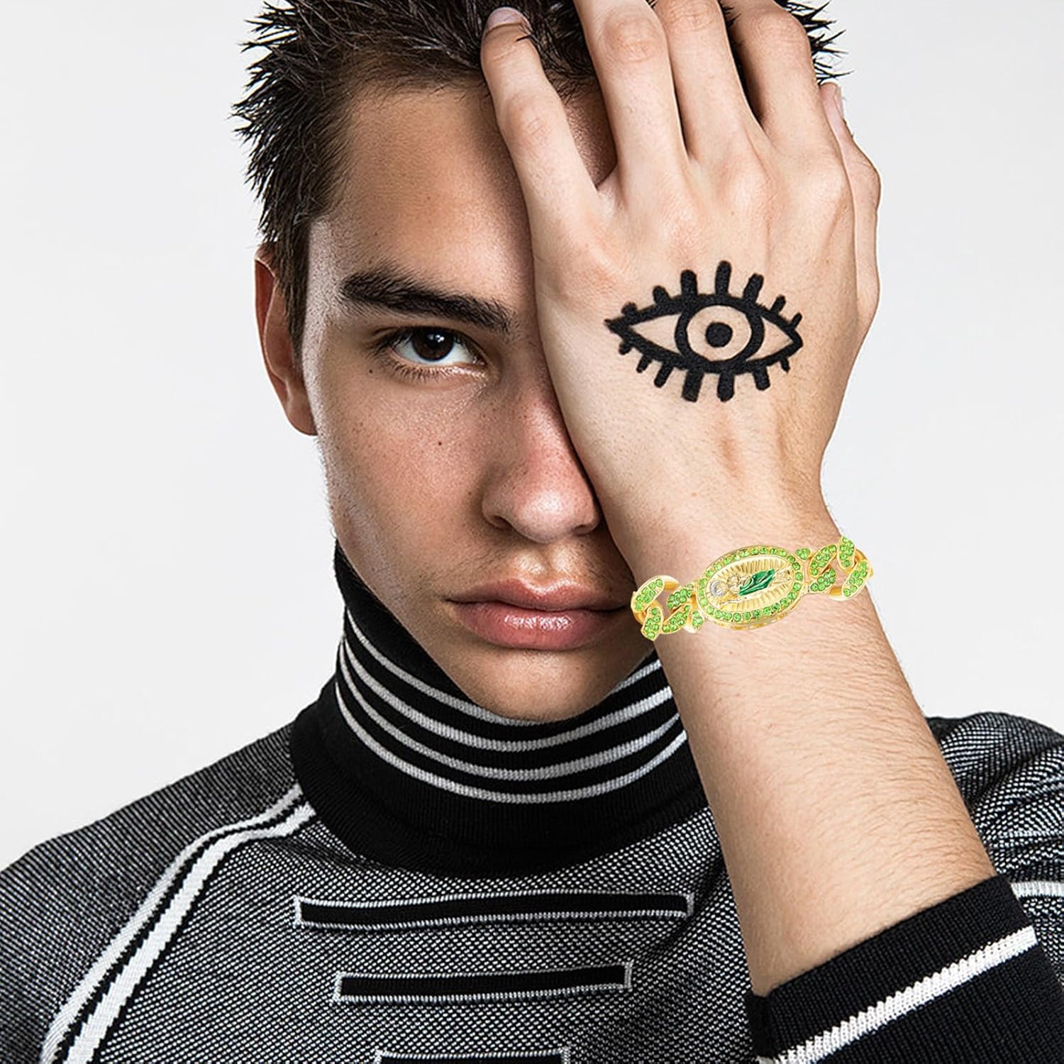 San Judas Tadeo Bracelet Stainless Steel 24k Gold Plated Saint Jude Pendant Catholic Mexican Bracelets For Men (Gold-306) - Image 6