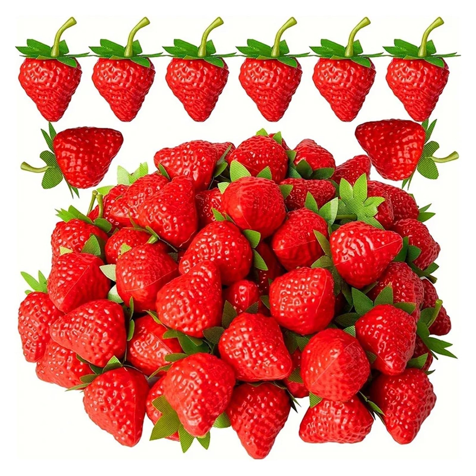 Wuyxto One Color 50Pcs Simulation Strawberry Artificial Fake Fruit Home Holiday Party Decoration Photography Props For Party