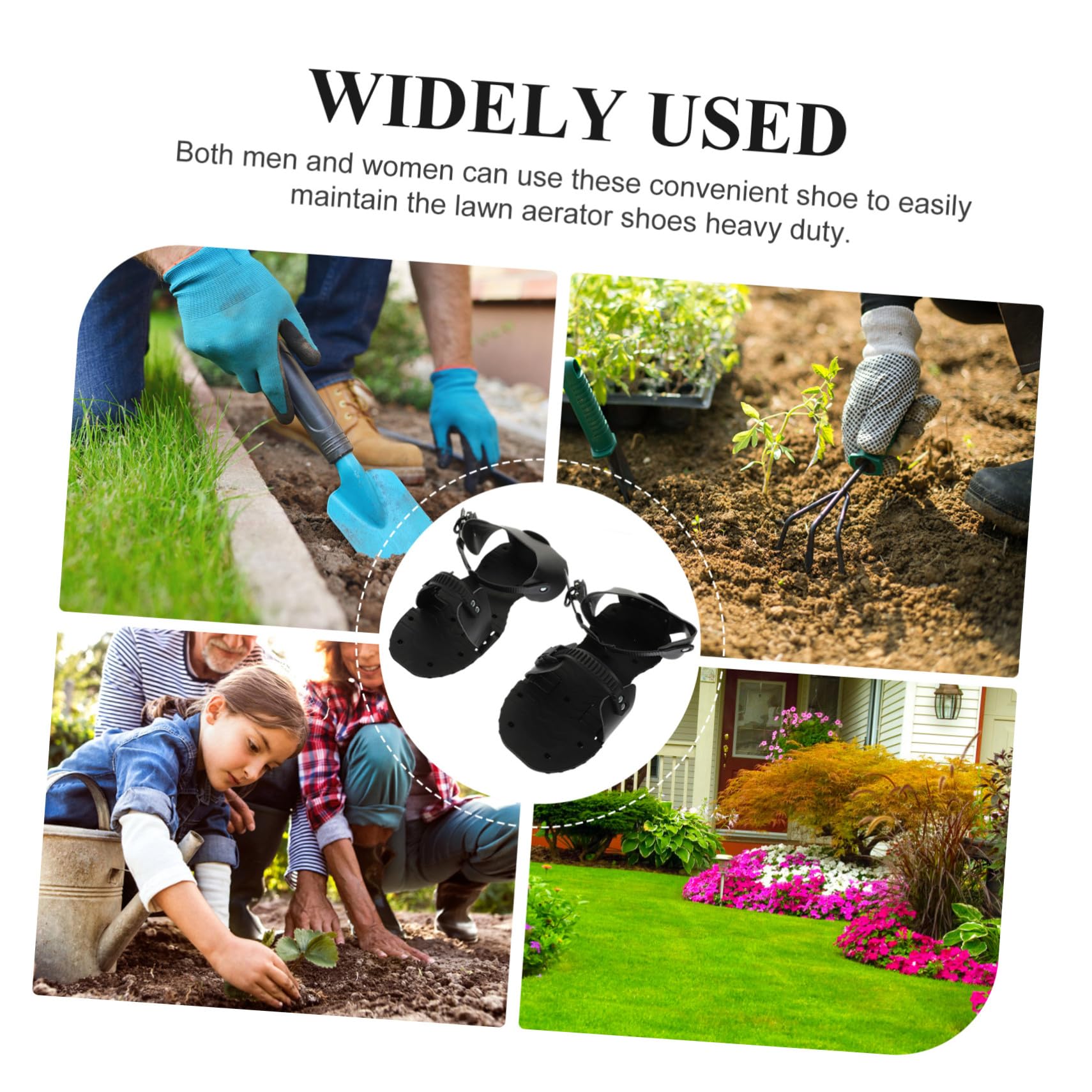 Chaussures Aérateur de Pelouse à Pointes Réglables pour Jardinage Semelle Renforcée et Bande Ajustable Unisexe pour Gazon