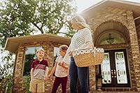 Vista 7 de Picnic TIME Disney Mickey Mouse Country - Cesta de picnic vintage con tapa, cesta de picnic de mimbre para 2 personas (crema con patrón azul marino)