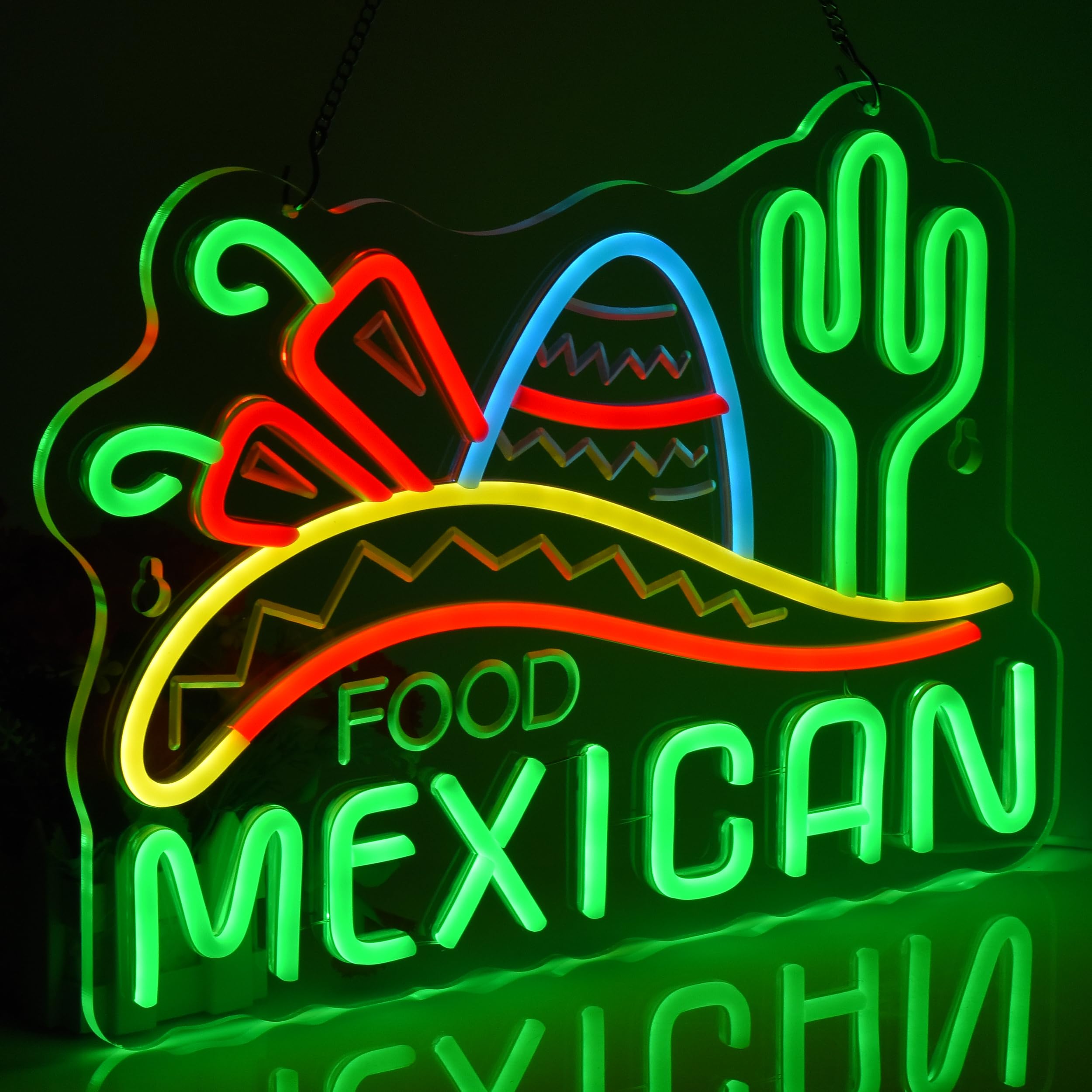 新品 メキシカン ネオンサイン LED看板 MEXICAN kitchen JOMOSPO Mexican Food Neon Sign, Neon Lights Hanging Wall Art