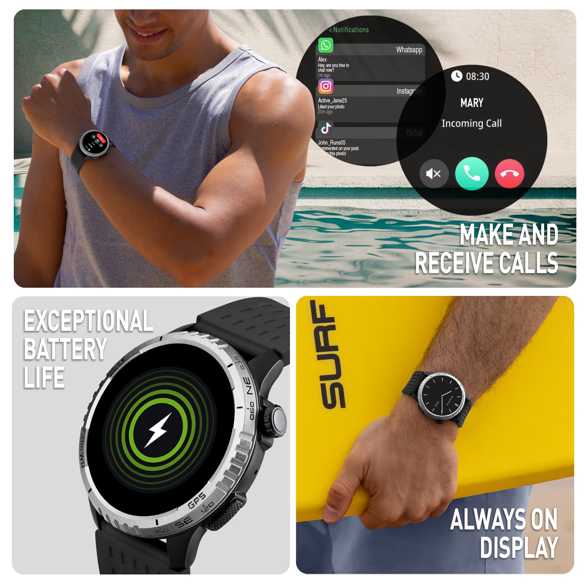 Reflex Active Sea Venture Montre Intelligente avec GPS AMOLED 50 m