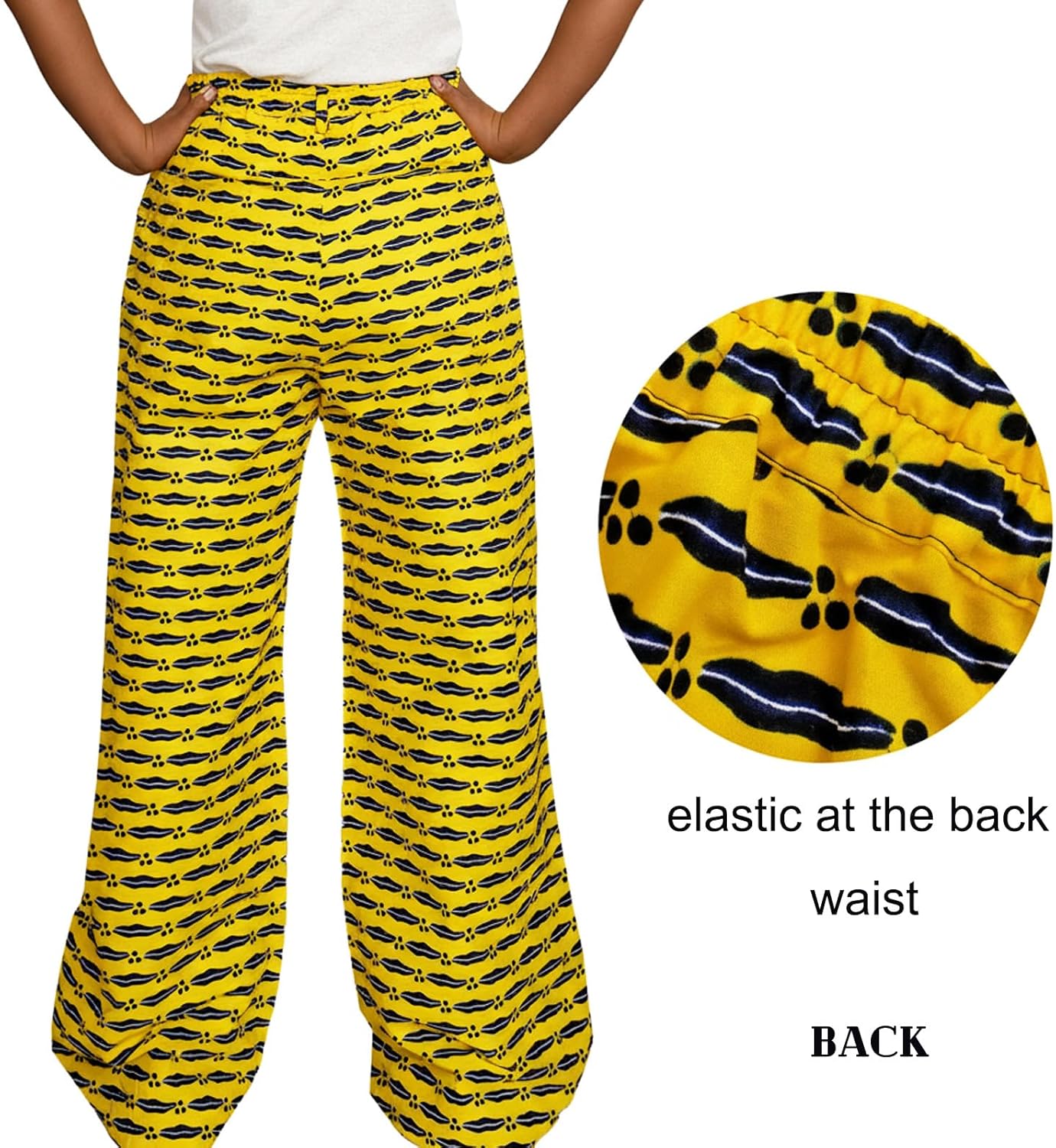 SEA&ALP African Print Pants for Women Plus Size Wide Leg Ankara Trousers Loose Kente Dashiki Pants Baggy Clothes Attire - Image 3