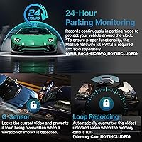 Vista 6 de Miofive Cámara frontal para salpicadero, cámara S1 E para automóvil, WiFi y GPS incorporada, grabadora de cámara para tablero de instrumentos