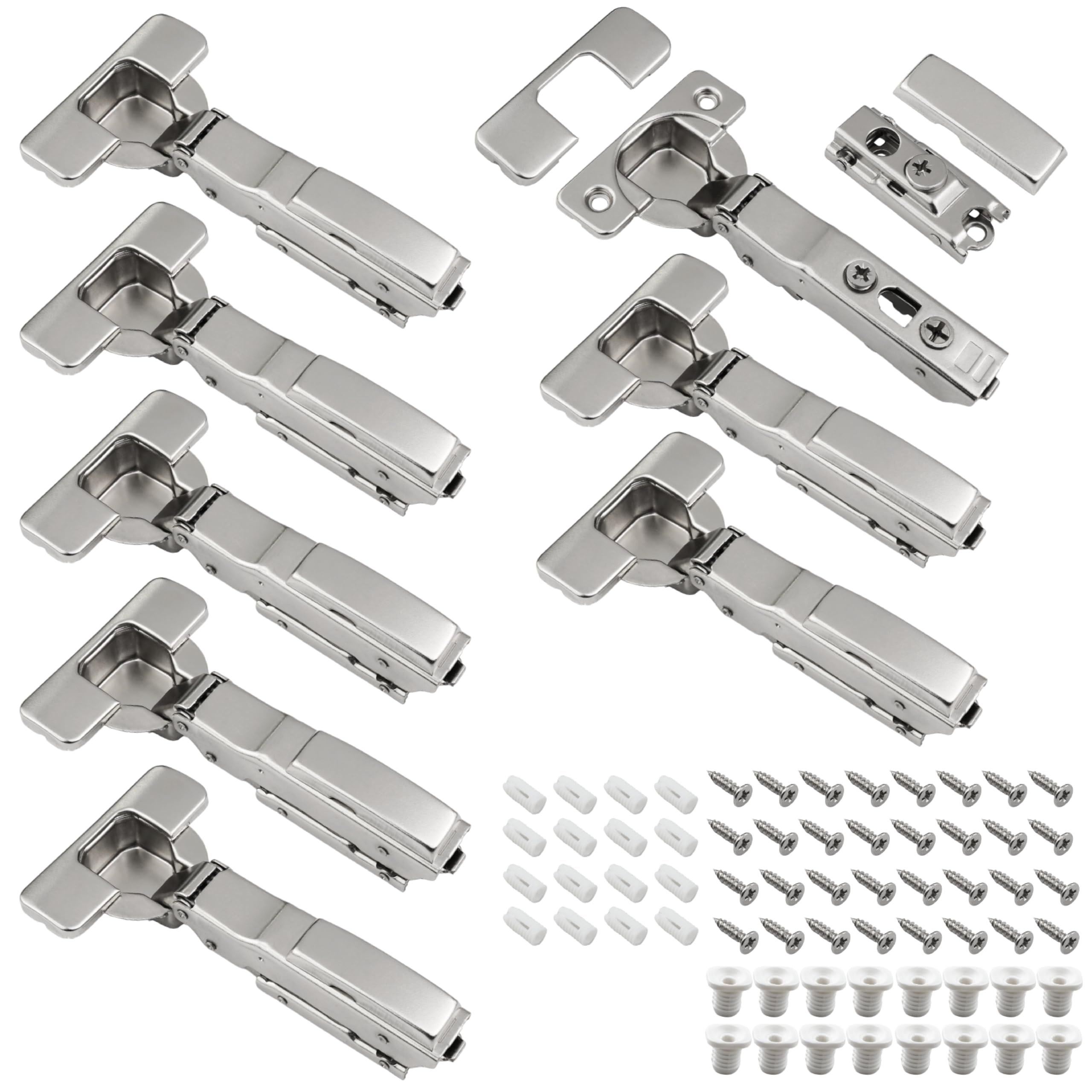 Scharnier Softclose passend für IKEA UTRUSTA Scharnier 110 und METOD Küche mit integr. Dämpfer Türscharnier – inkl. Anleitung für die Montage (8 Stück)