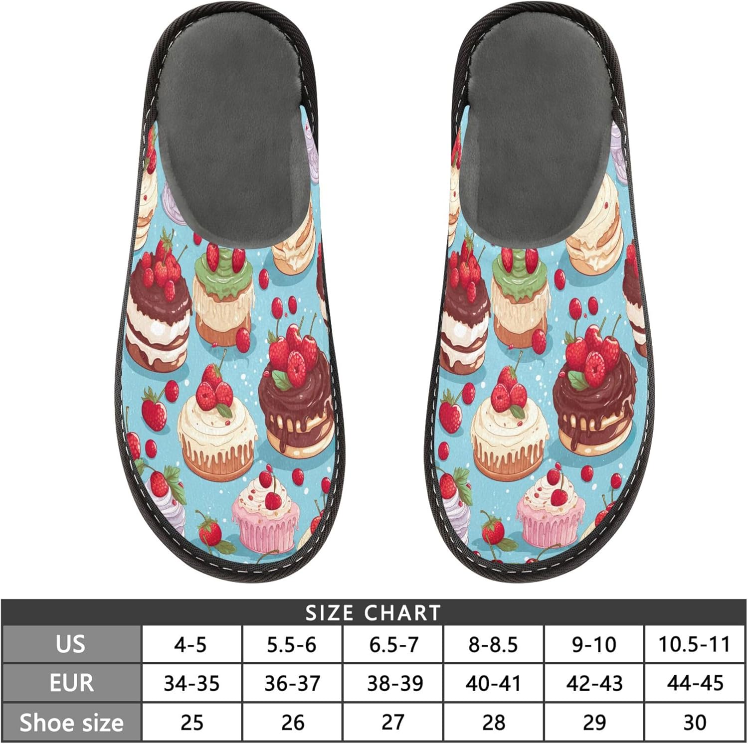 Strawberry Cake House Slippers – Cozy Fuzzy Slippers for Guests, Washable & Disposable, Perfect for Shoeless Home, Spa & Hotel Use A111774