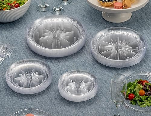 Miniatura 4 de PLASTICPRO Plato de plástico duro desechable de 9 pulgadas de alta calidad, pesado, transparente, para fiestas, paquete de 40