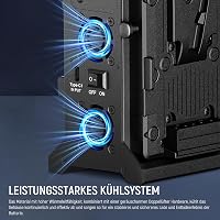 NEEWER V Mount Akkumulátor Töltő Dupla Csatornás, V Lock 100W PD USB-C Gyorstöltés, DC 48V/24V Kimenet, SmallRig Kompatibilis BP-2CH Pro 5