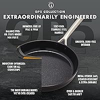 Vista 8 de GreenPan GP5 - Juego de ollas y sartenes antiadherentes de cerámica anodizada dura, 14 piezas, resistente a los arañazos, de gran calibre