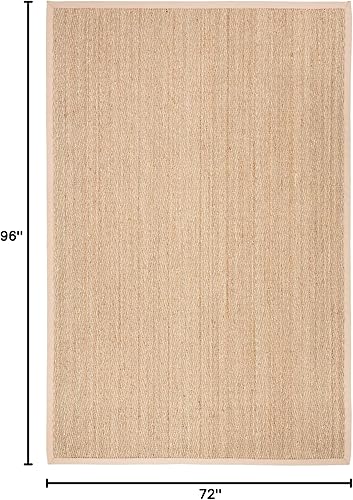 Miniatura 333 de Safavieh Colección de fibra natural NF115P - Alfombra (fibra natural), color gris, Fibras naturales beige, (Natural/Beige),Natural/Negro,Natural