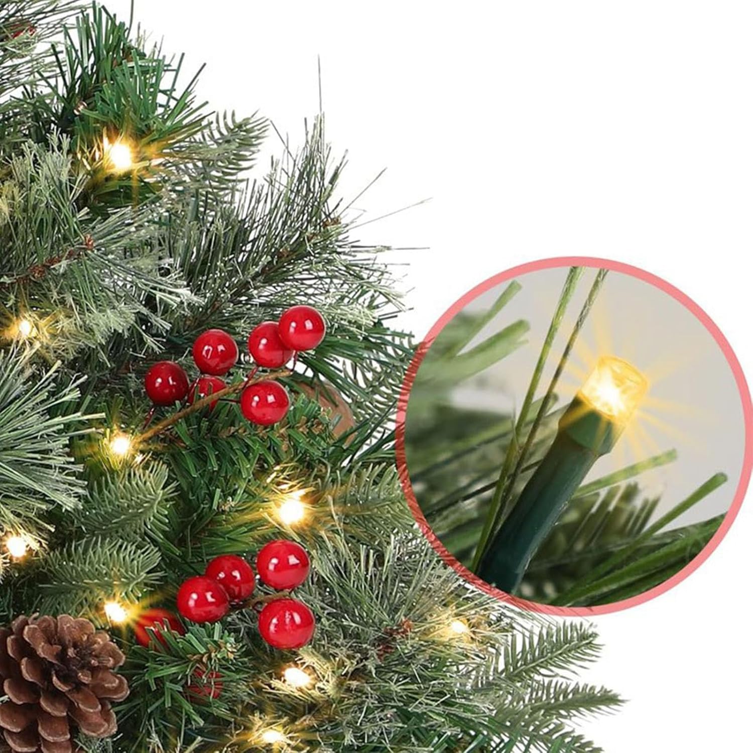 Double Pack Stakeable Yard Christmas Tree with Integrated Lighting Systems for Season Outdoor Celebration Outdoor Christmas Tree Stake