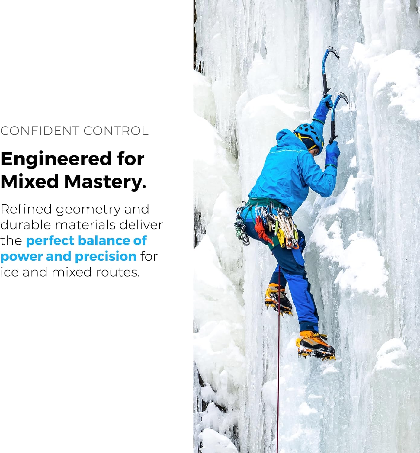 Trango Raptor Ice Tool - Technical Ice Climbing Axes for Waterfall Ice, Mixed Routes & Mountaineering with Modular Picks, Standard Model