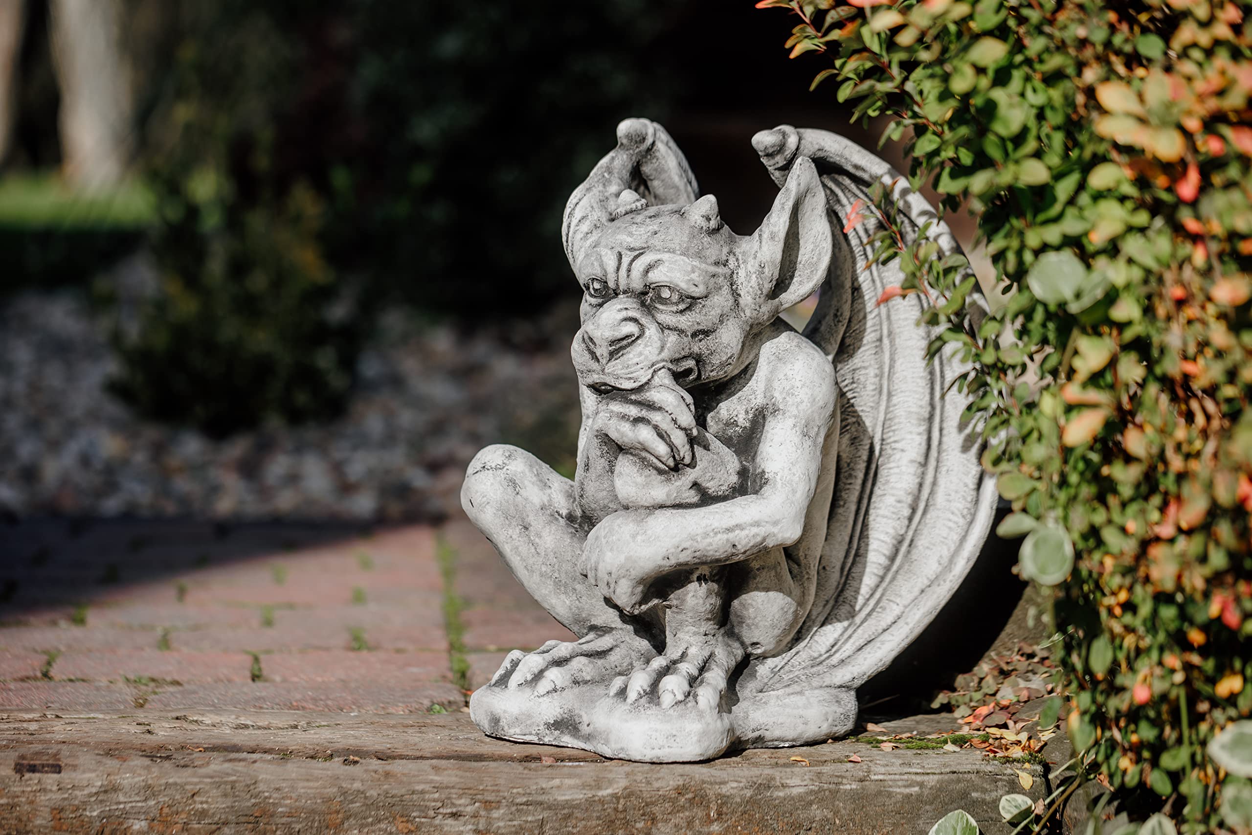 gartendekoparadies.de Grande massiccia figura di pietra Gargoyle - La guardia di guardia castone in pietra colata resistente al gelo