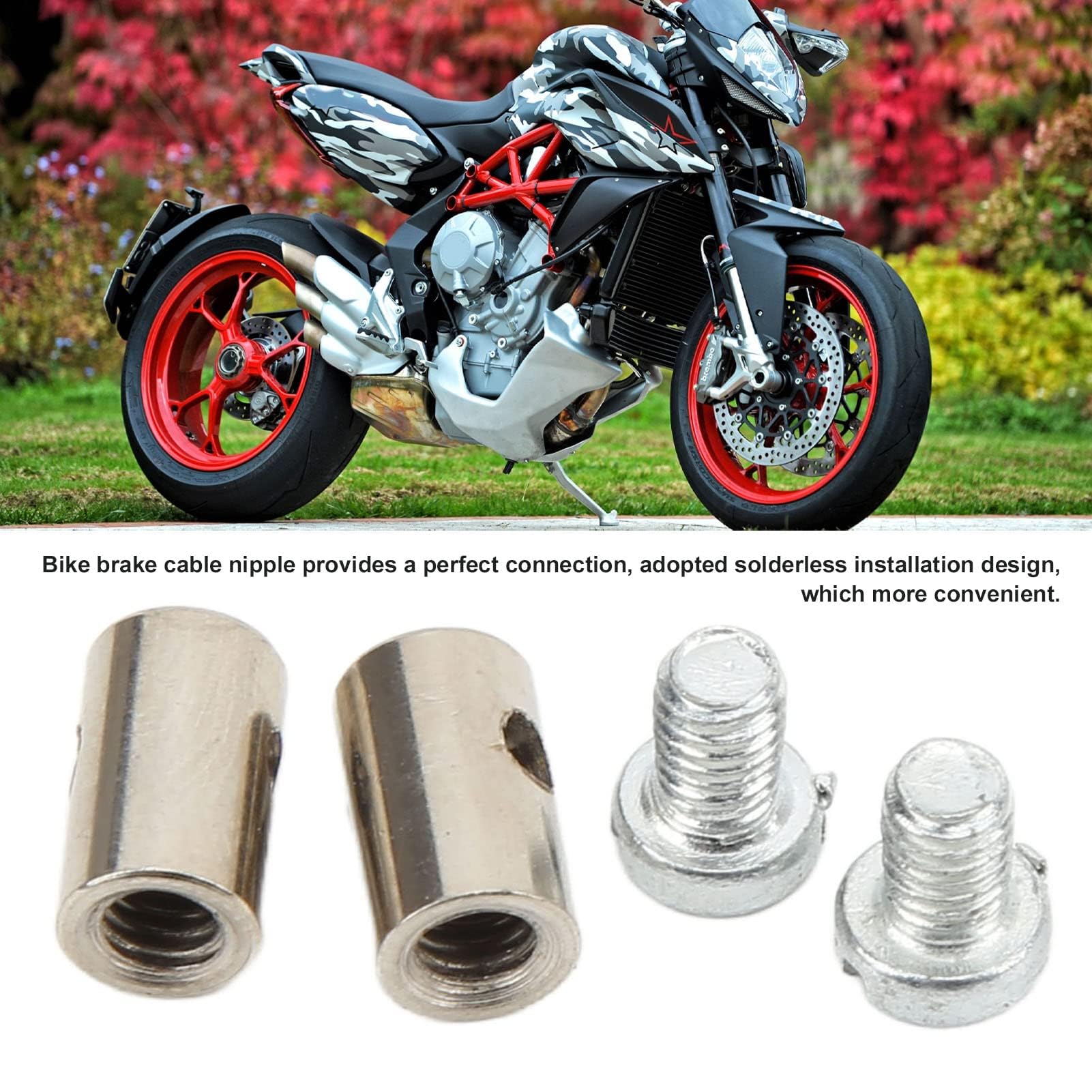 Lot De 4 Embouts De Câble Métalliques Universels - Pour Frein Et Accélérateur - VTT, Scooter, Quad