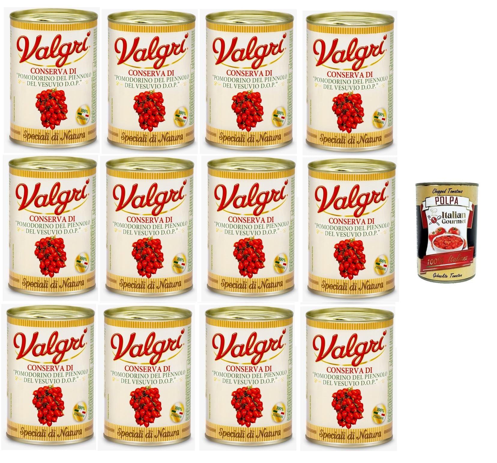 Italian Gourmet Valgri' Pomodorini Piennolo Vesuvio DOP 12 x 400g Tomaten
