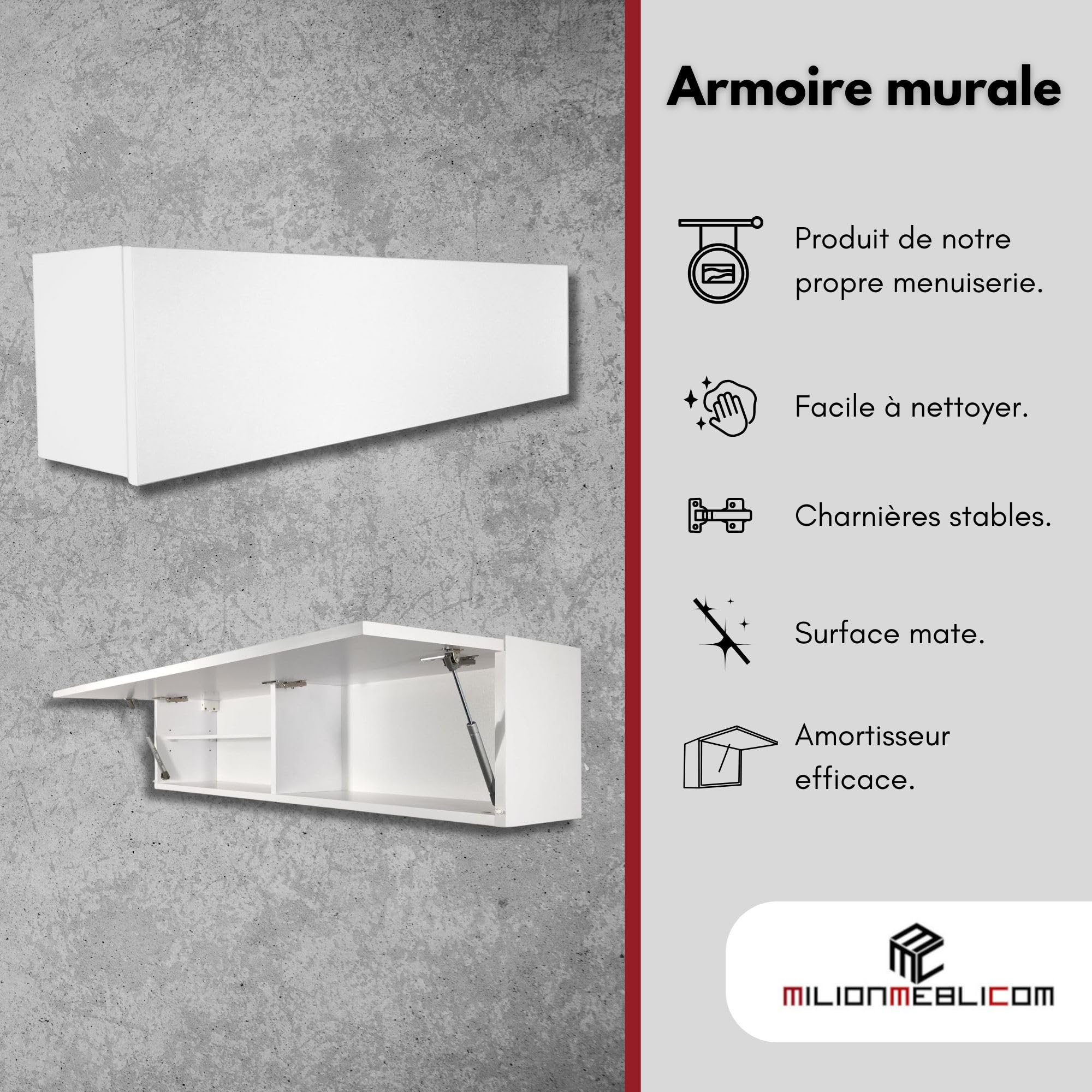 Armoire de Salle de Bain Meuble Modèle Laura Suspendue 30 x 120 x 23 cm Blanc Mat Pliable Murale Commode Moderne Chambre de Rangement Compartiments, Portes Télescopiques