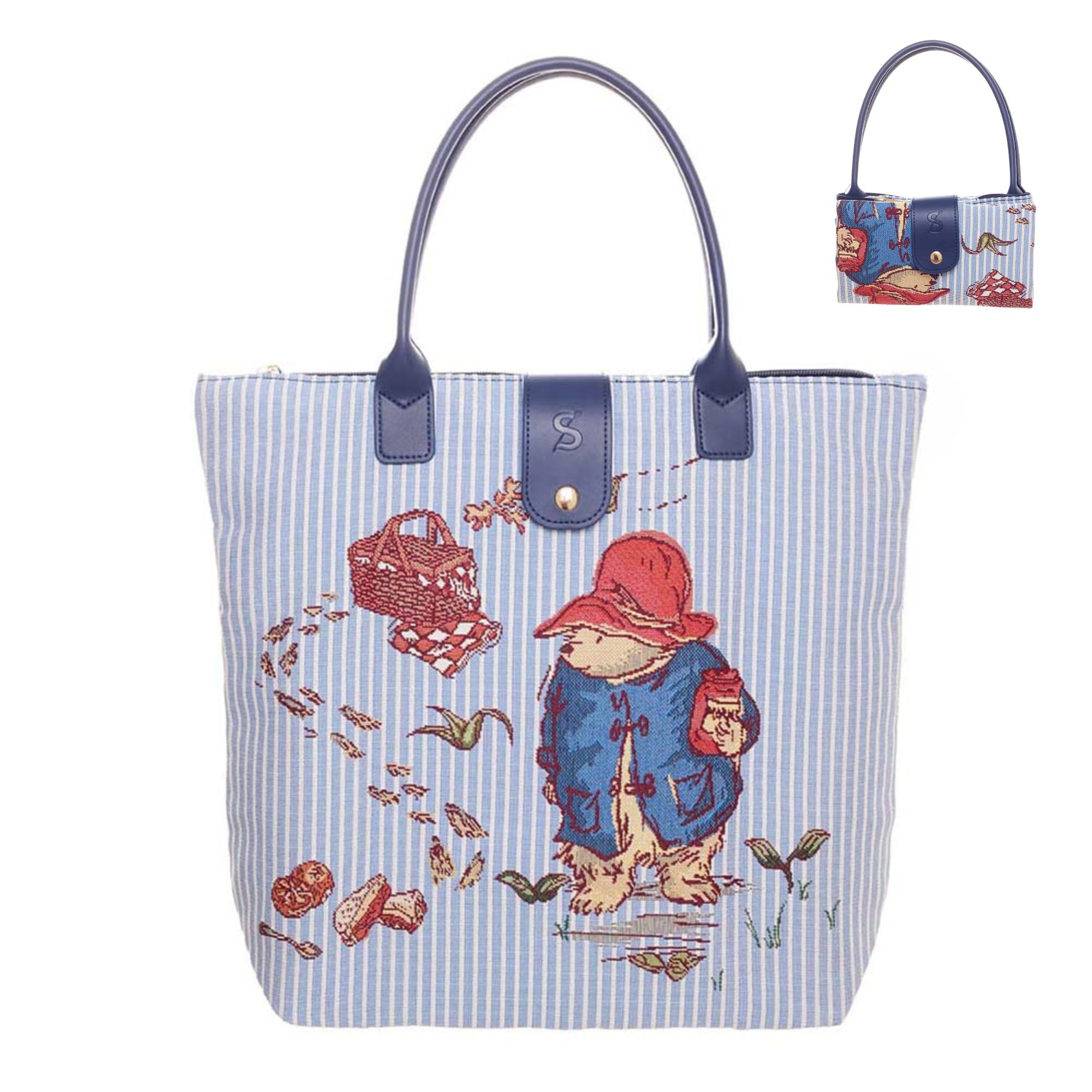 Signare Tapestry Tote Bag, Foldable Design 18 different patterns (FOLD) (Paddington Classic Marmalade)