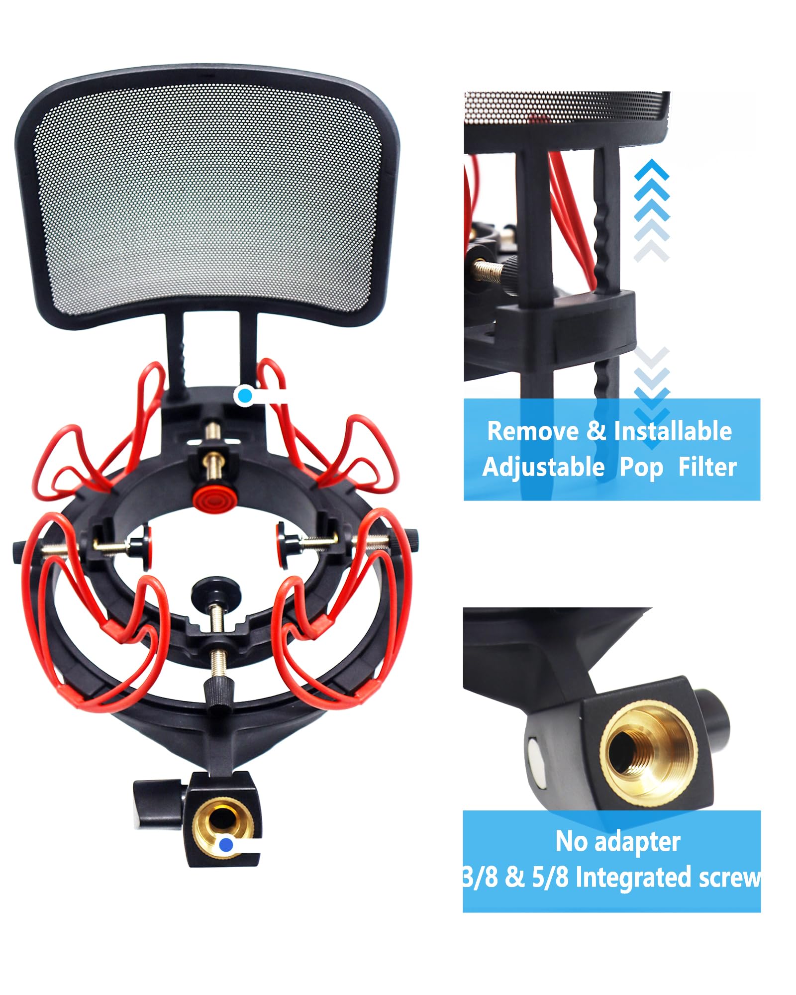 Amazon.co.jp: ユニバーサルマイクショックマウント ポップフィルター