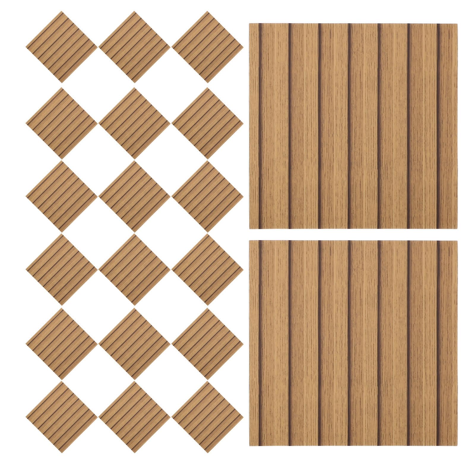 Revestimiento pared madera autoadhesivo Beaupretty paneles baño 30x30