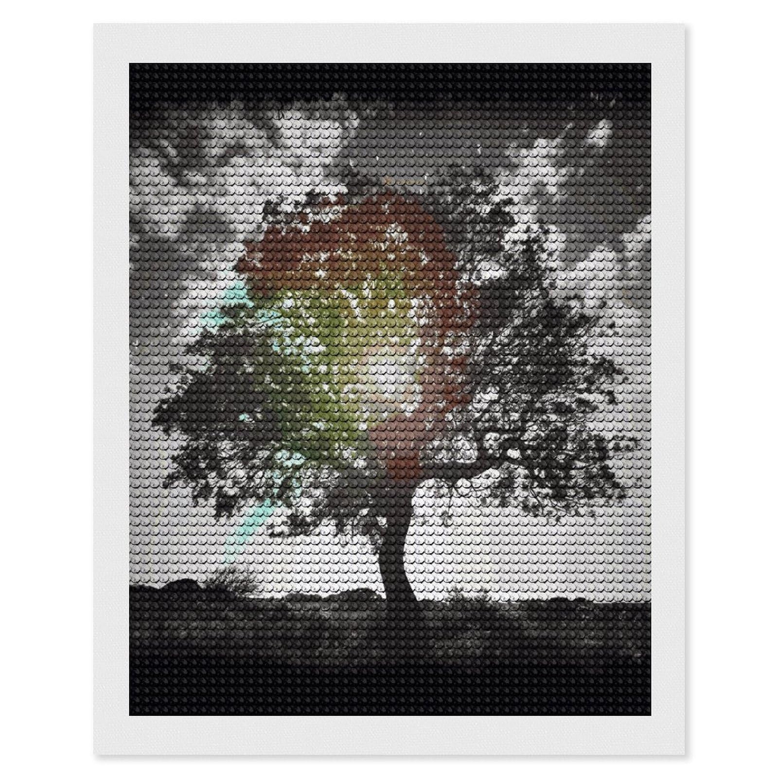 FekiLoot Tree Art Diamond Art Kits for Adults Diamond Painting Kits for Beginners DIY Diamond Art Kits Round Full Drill Diamond Dot Gem Painting for Home Wall Decor Gift 16"x20"