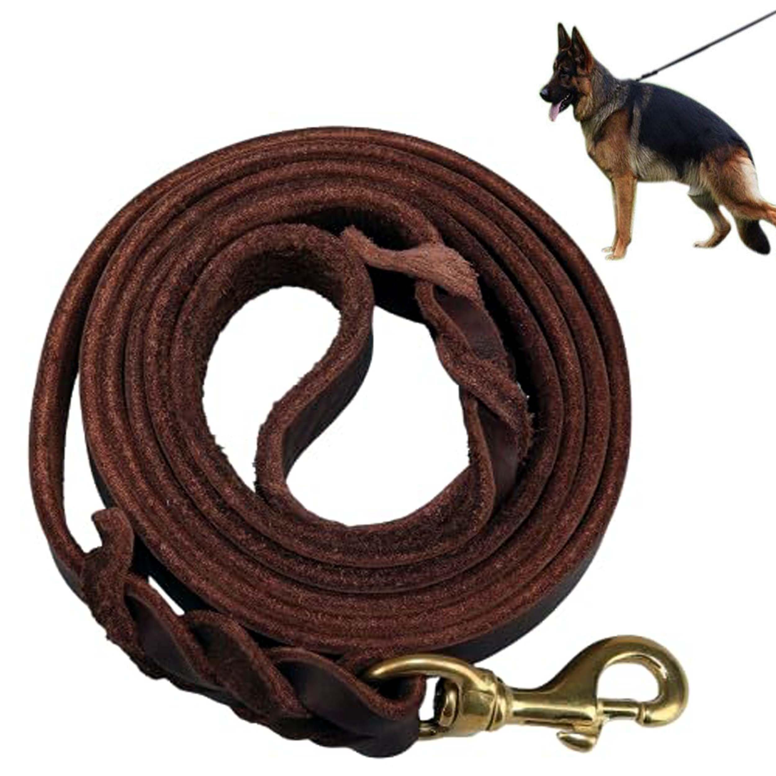 RvPaws Heavy Duty Leather Dog Leash Strong & Soft Leather Lead for Large and Medium Dogs - Best Lead for Training (6 FEET)-image-39